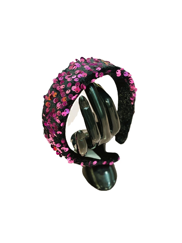 Handmade velvet sequenced headband-green (copy)