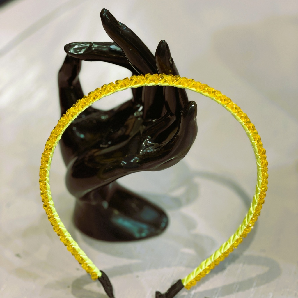 Handmade crystal beads slim-yellow