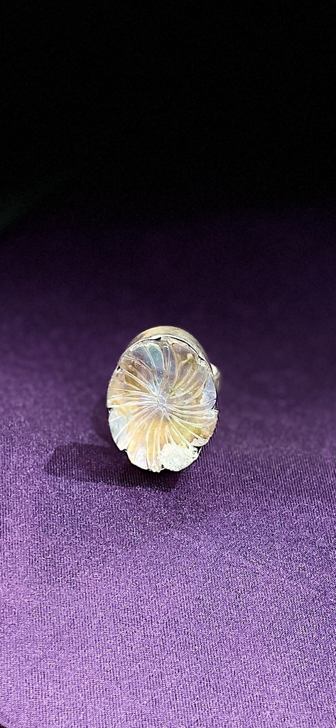 Oxidized Agate Stone Ring