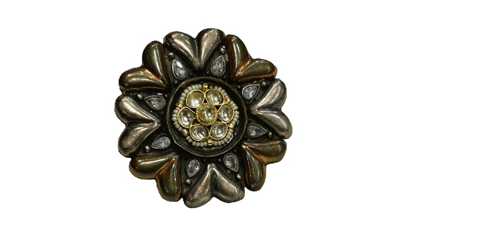 Floral Heart Shaped Adjustable Ring