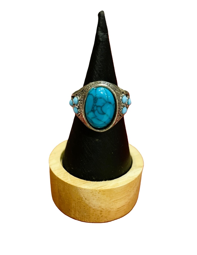 Unisex turquoise rectangular classic ring (copy)