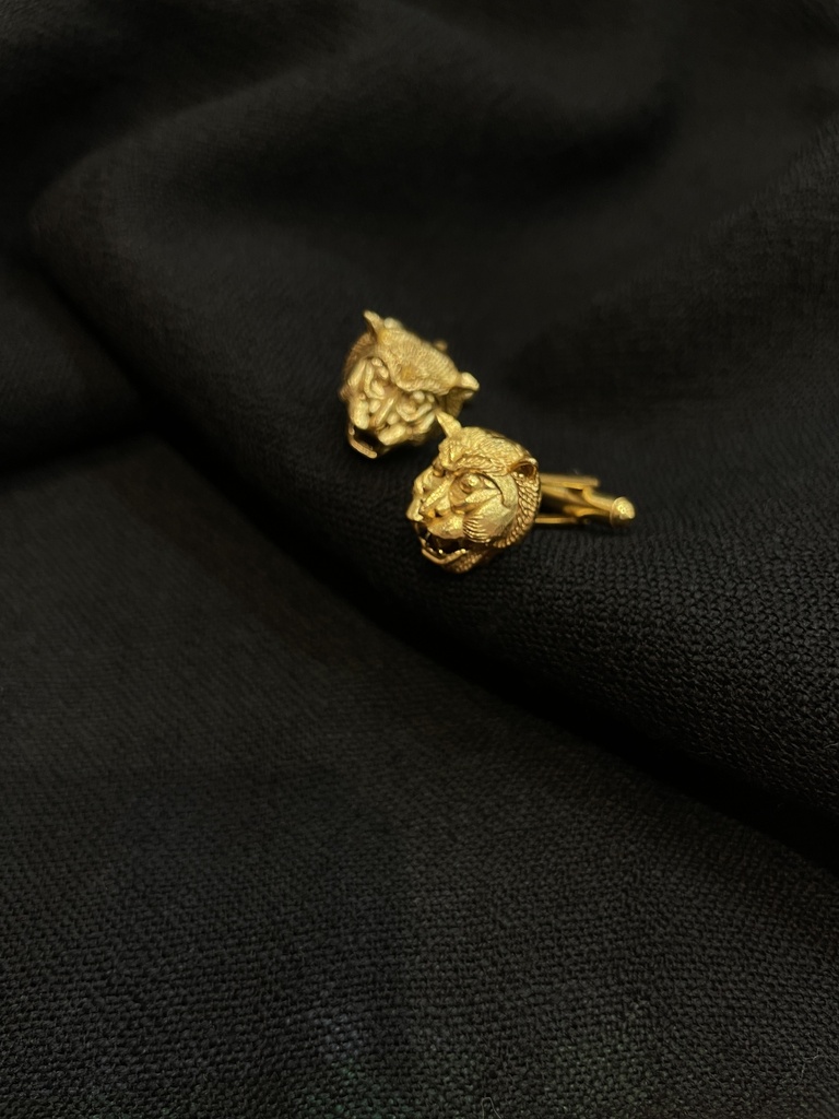Lion Head gold plated cufflinks