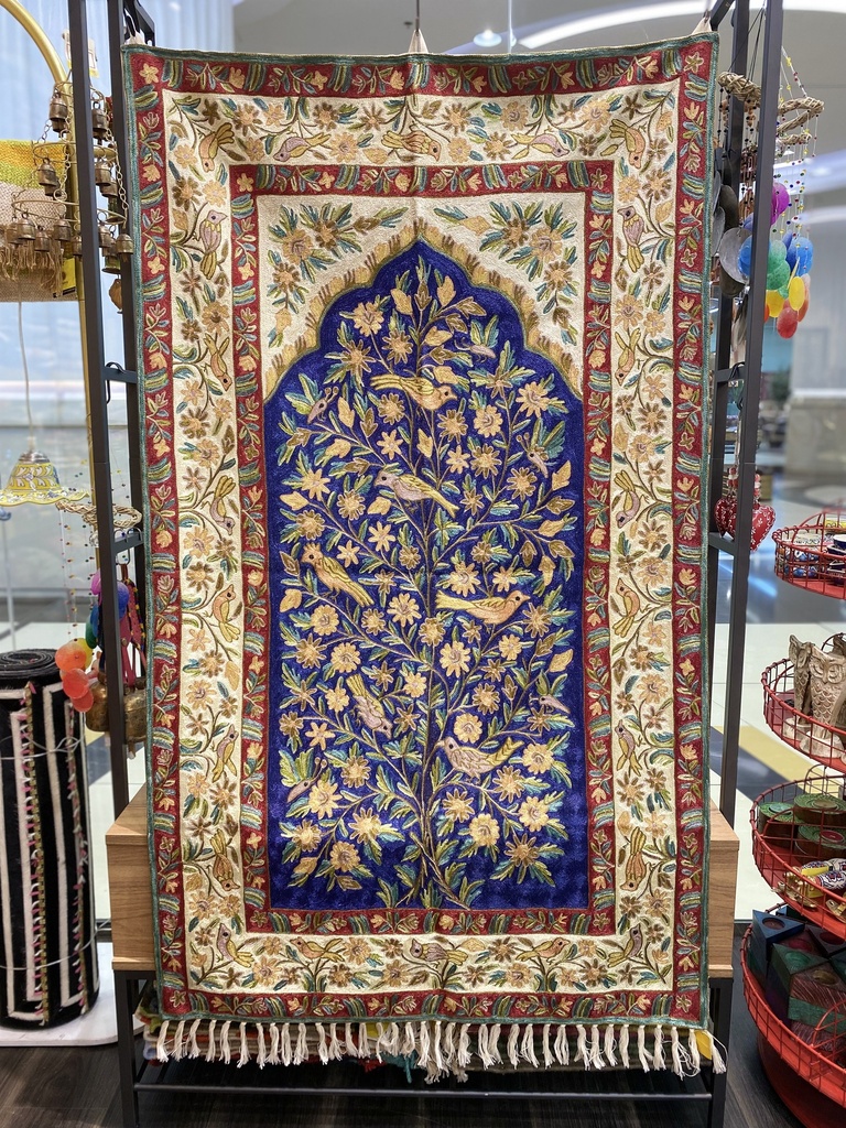 Tree of Life Kashmiri Tapestry-Blue(4.9x2.9ft)