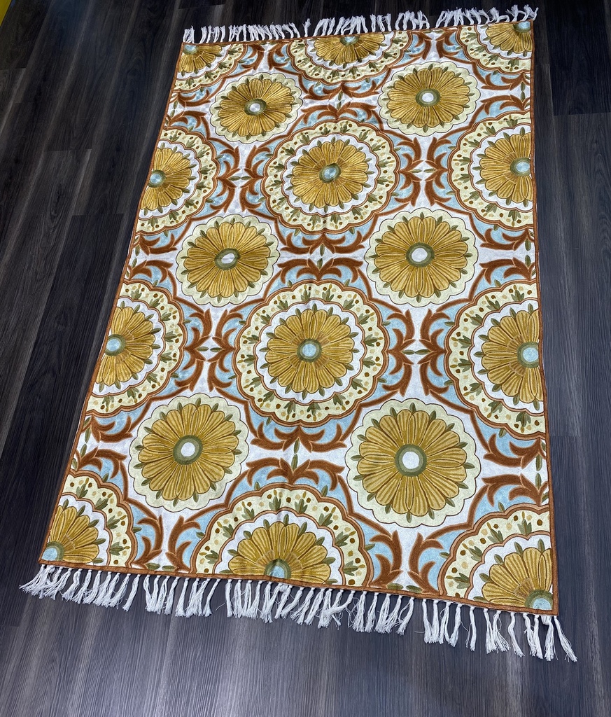 Yellow Flower Kashmiri Tapestry(5.9x3.9ft)