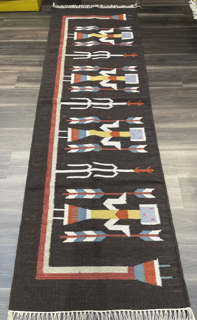Brown Kids Art Handwoven Dhurrie (6x2ft)