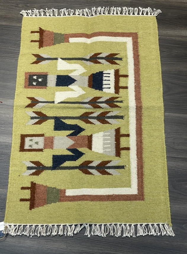 Tribal Handwoven Dhurrie(62x92cm)Yellow/Orange