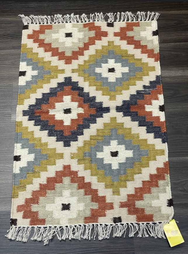 Doormat Handwoven Dhurrie-(63x92 cm)