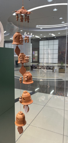 Bells Clay Wind Chimes-Orange