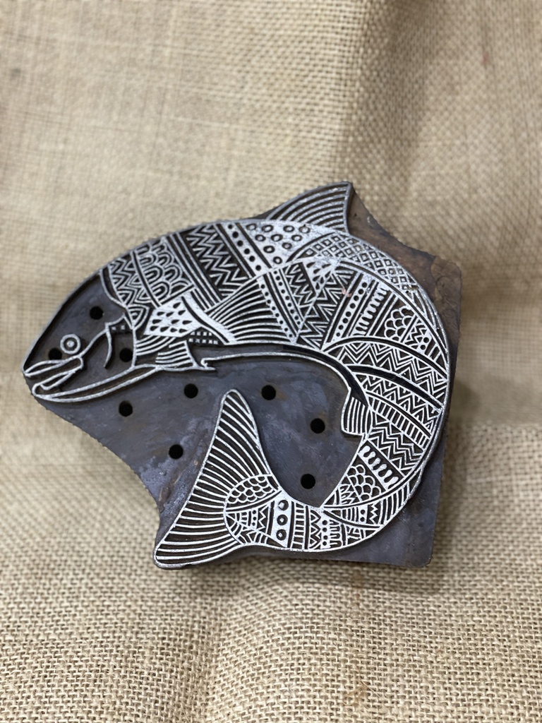 Block Print Stamp-Koi Fish