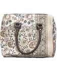 Sanganeri Print Dhurrie Bag-White