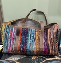 Sanganeri Print Dhurrie Bag-Leather Base (copy)