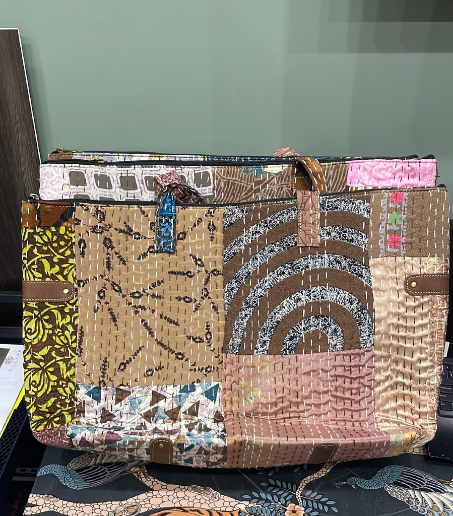 Silk Kartha Tote Bag-Brown