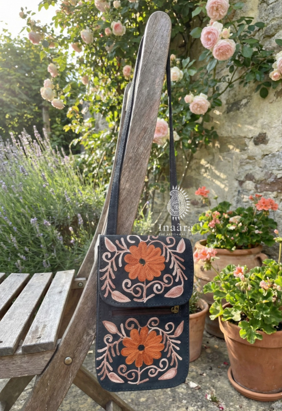 Boho Suede Foldable Bag-Black