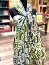 Fine Wool Stole/Scarf-Green Print