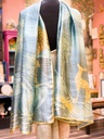 Satin Silk Stole/Scarf- Medium Turquoise