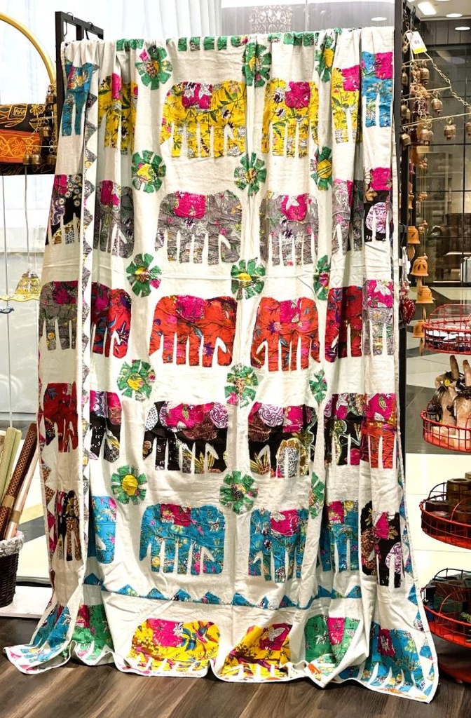 Applique Bedspread-Elephants