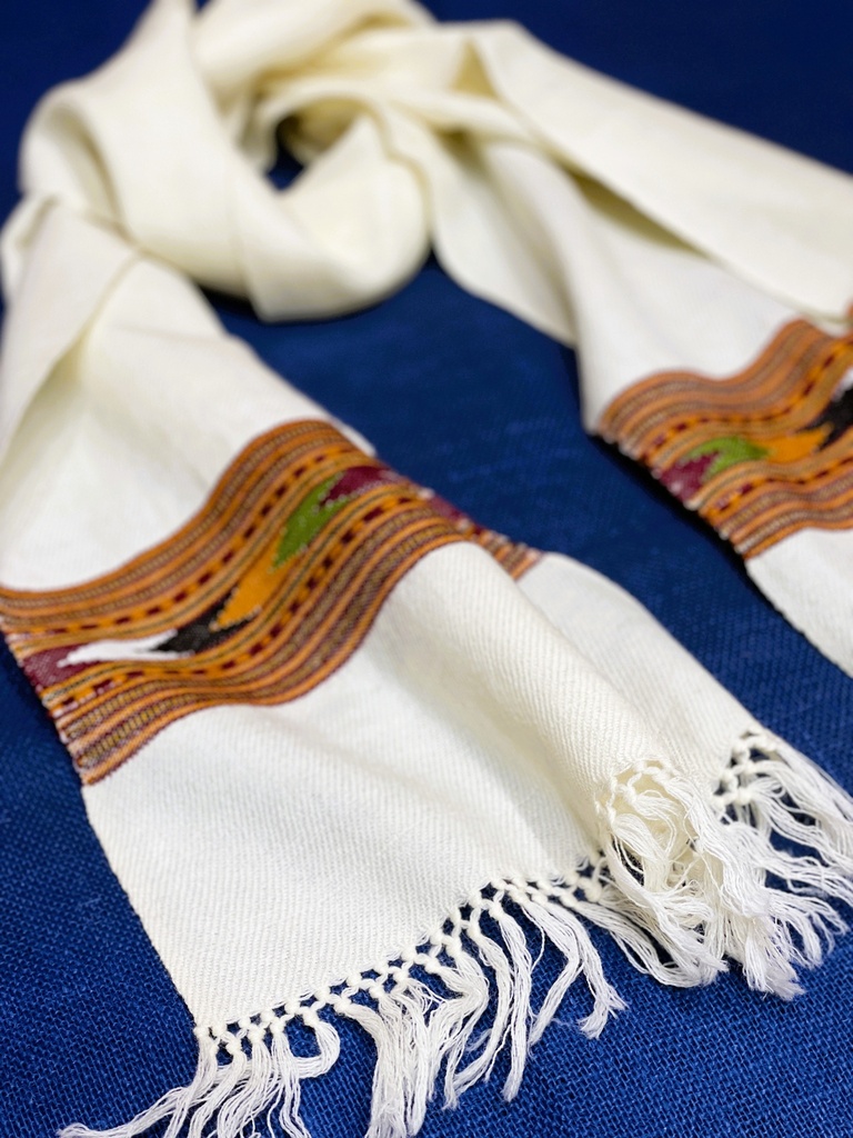 Yak Wool Scarf/Muffler-Ivory
