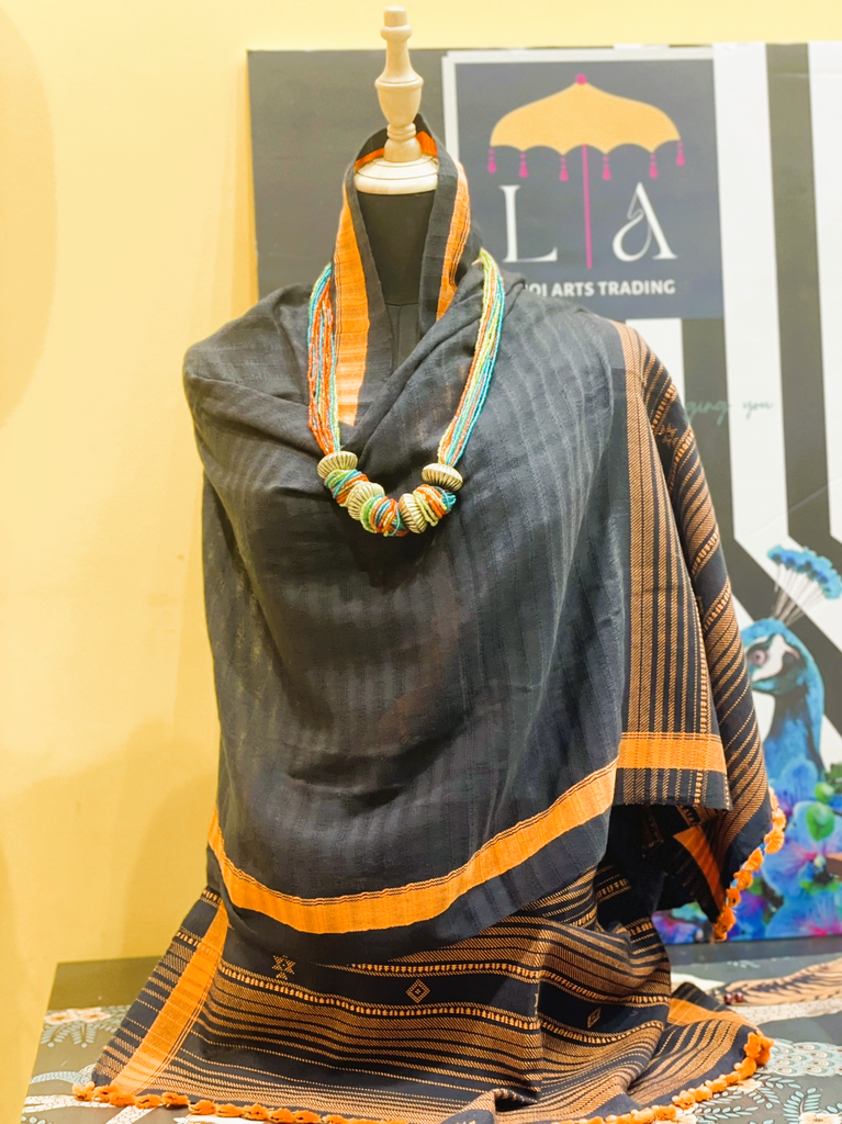 Fine Wool Stole-Black