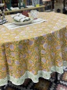 Hand Block Printed Round Tablecloth-White (copy)