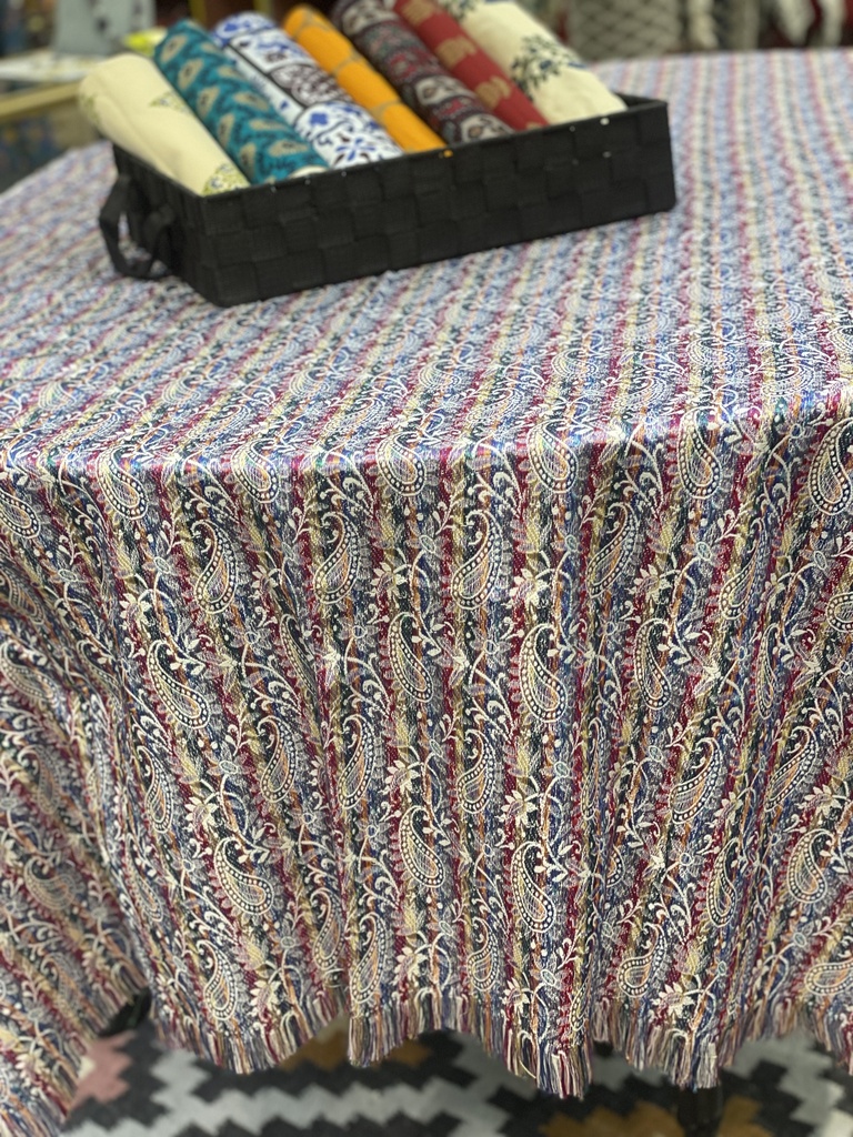 Printed Silk Rectangular Tablecloth-Purple