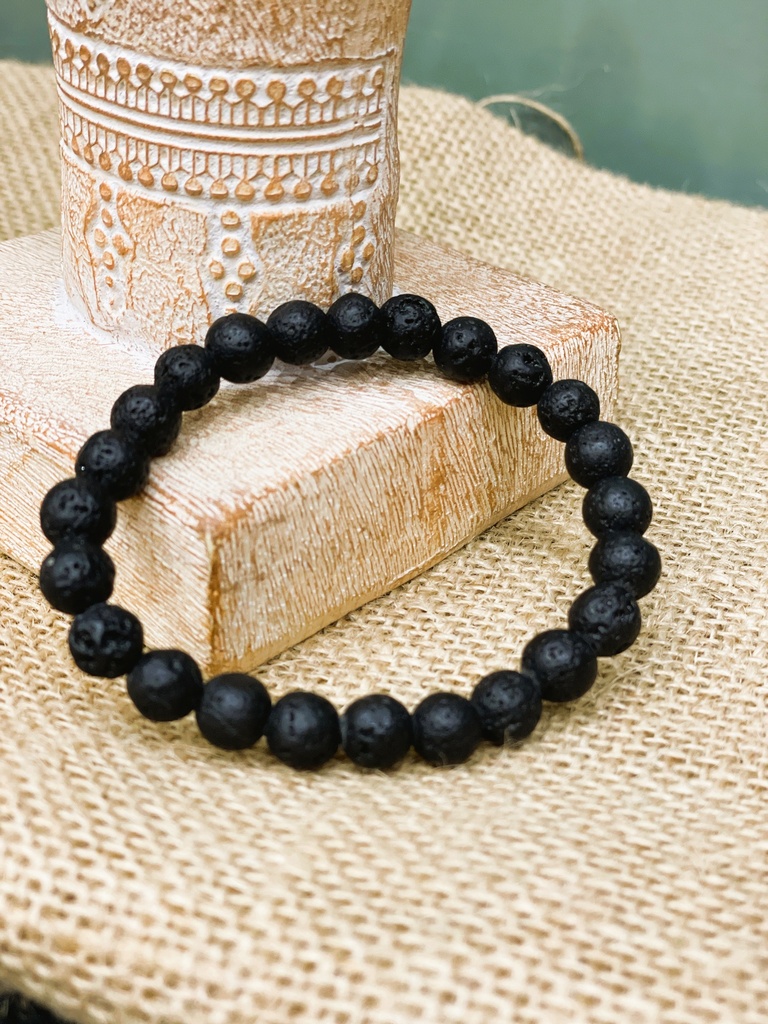 Black Lava Beaded Bracelet