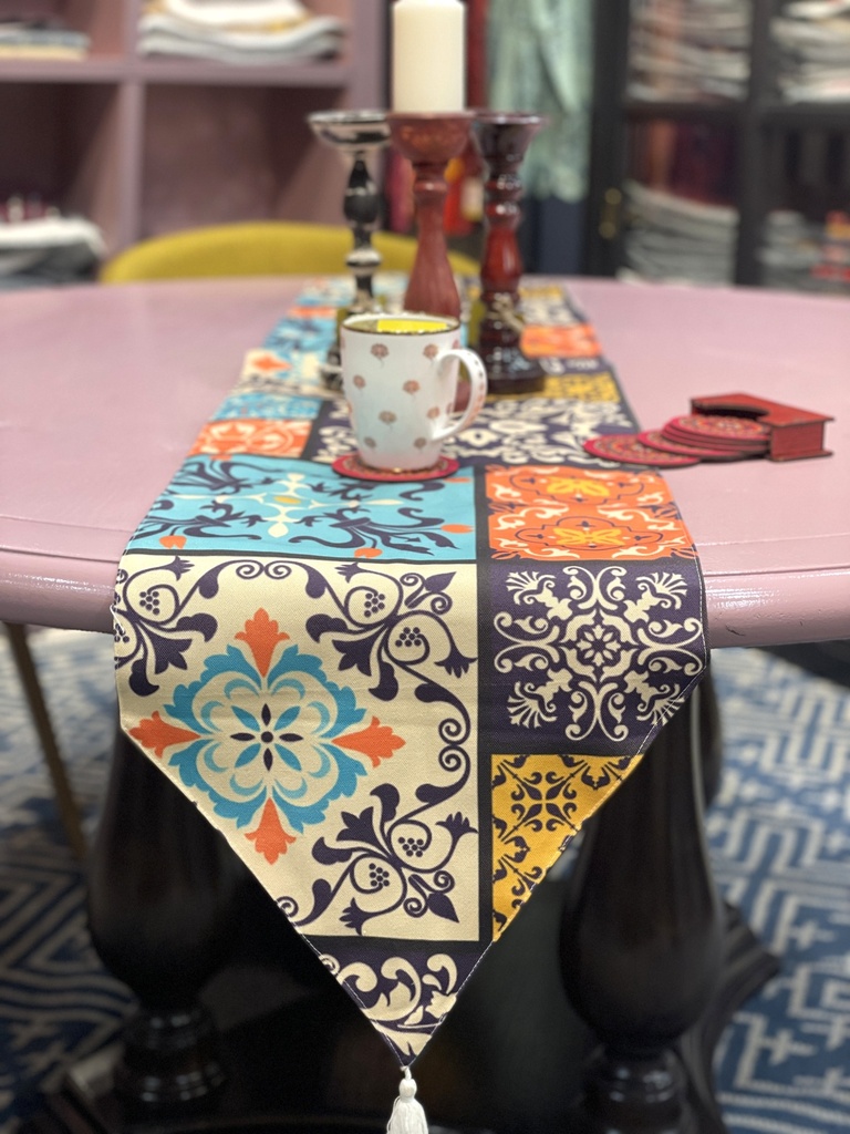 Block Printed Table Runner(34x180cm)