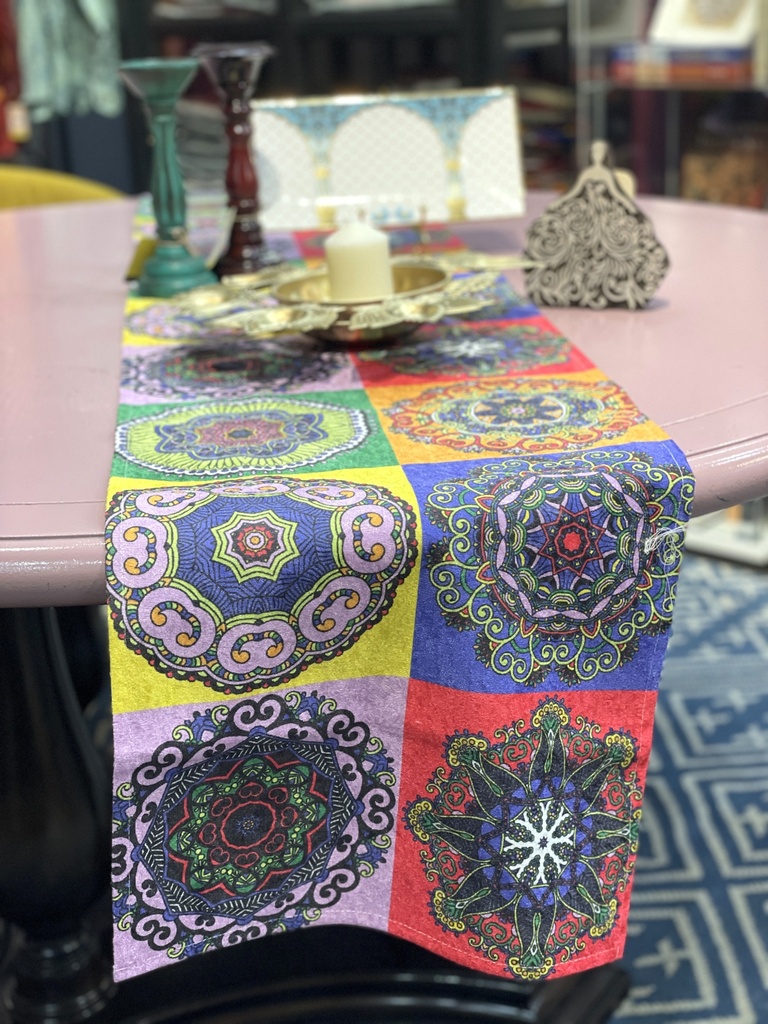 Velvet Jaipuri Mndala Dig.Print TableRunner