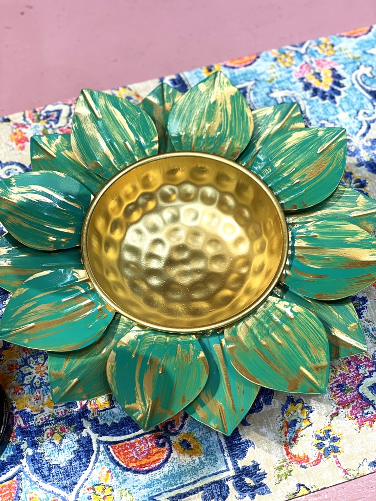 Tea Light Peacock Urli Bowl Gold Color (copy)