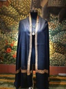 Handstitched lining Kashmiri Full Shawl-Black