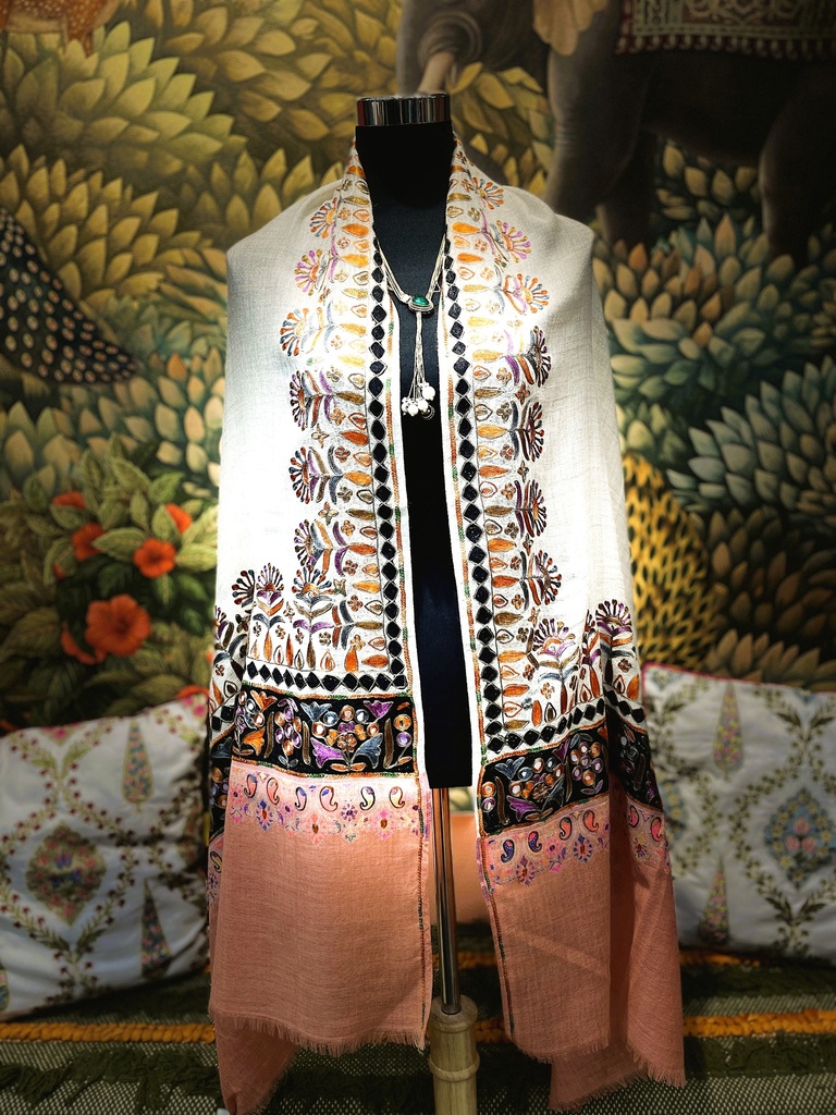 Full Aari Work Kashmiri Shawl-Purple (copy)