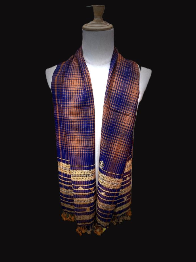 Handwoven Fine Wool Bhujodi Stole-Blue (copy)