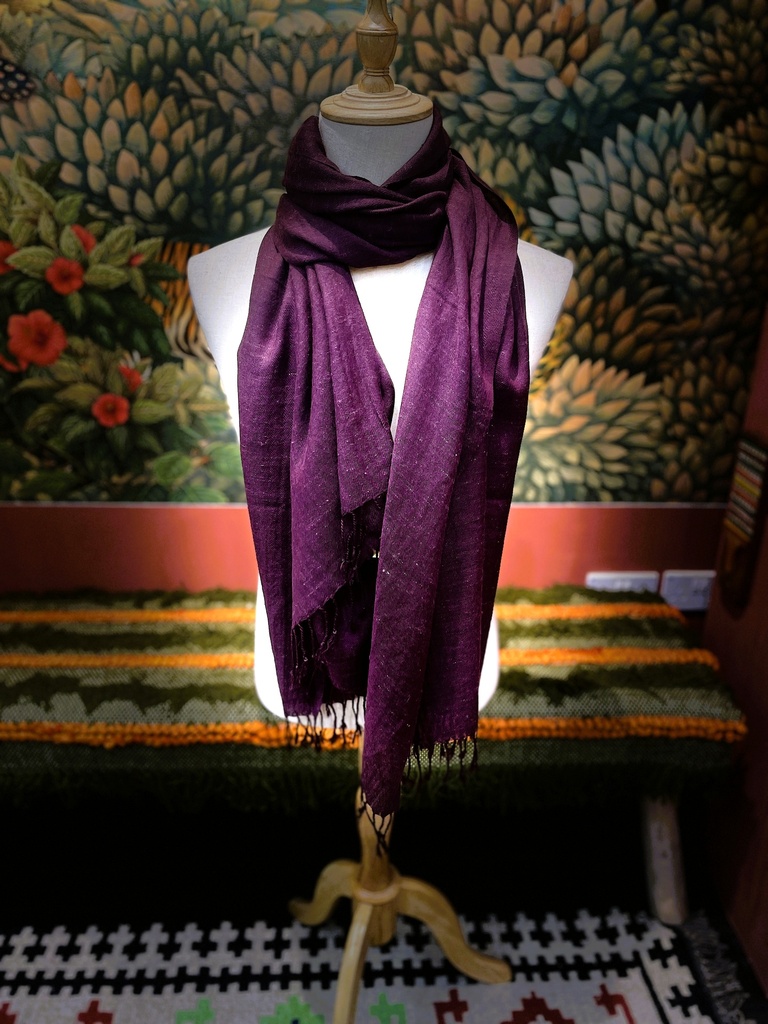Plain Maroon Angora Stole