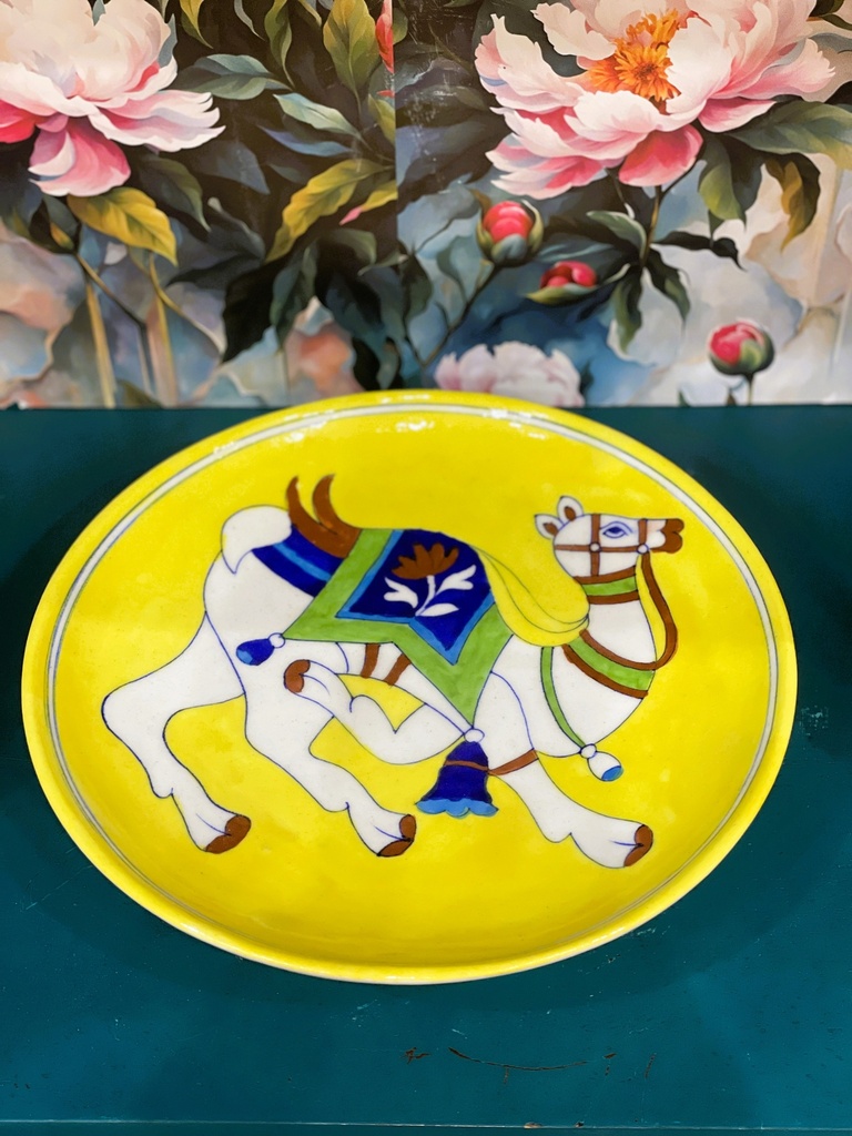 Hand Painted Plates Wall Decor-Yellow/L (copy)