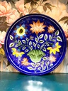 HandPaintd Floral Plates WallDecor-Blue/L
