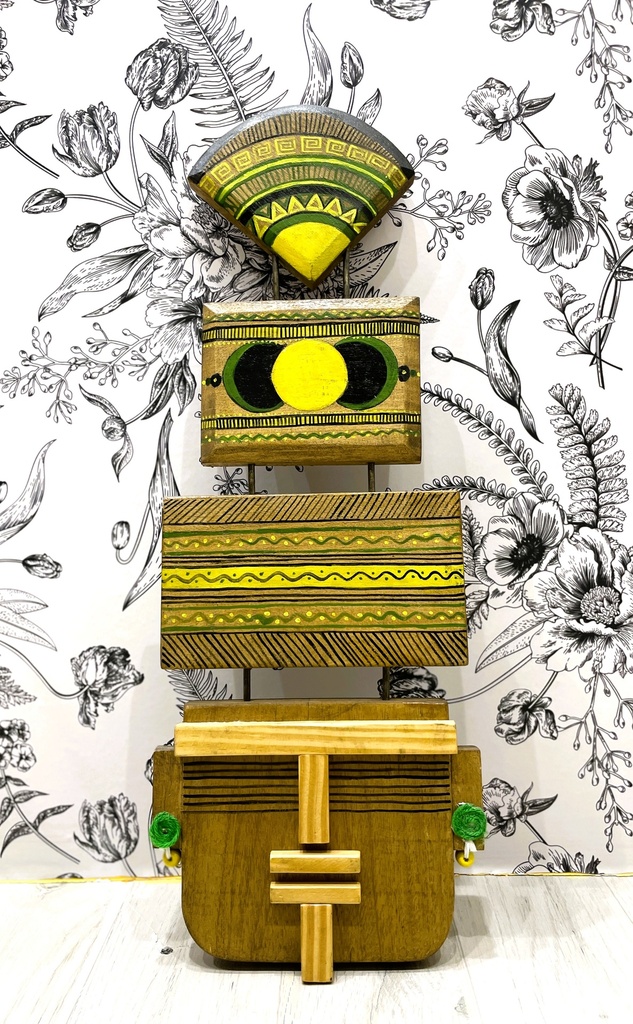 Handcrafted/Painted Wooden Tribal Wall Decor