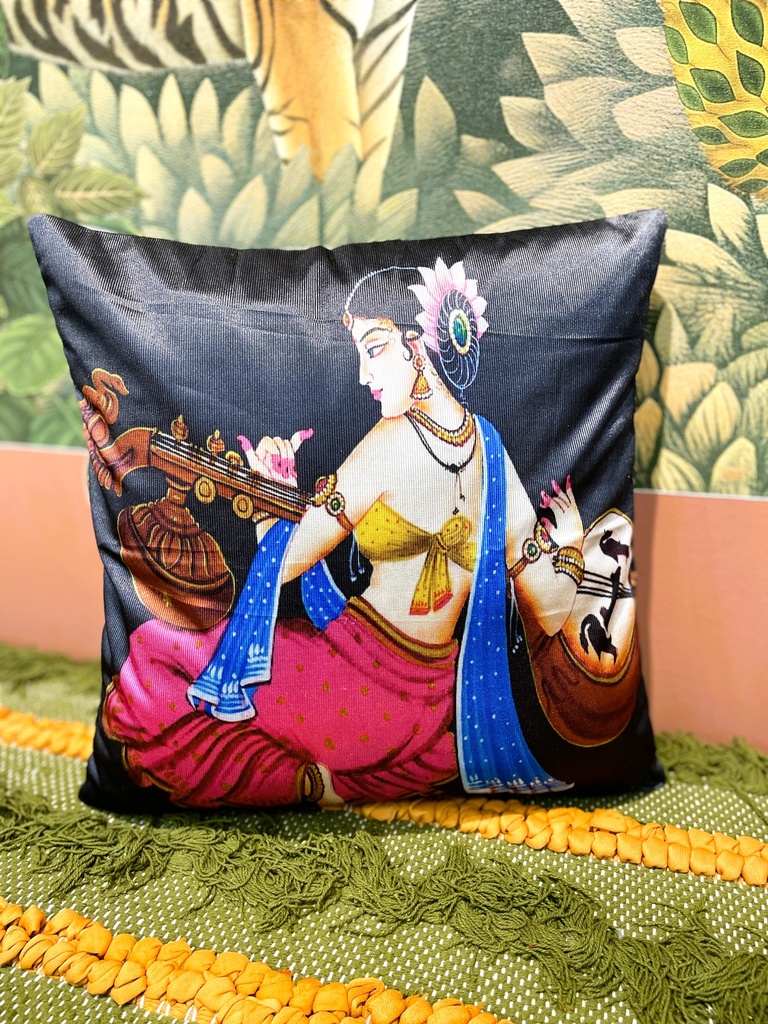 Digital Prints Floral Cushion Cover-Peach (copy)