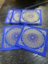 Mandala Silk Brocade Coaster-Blue
