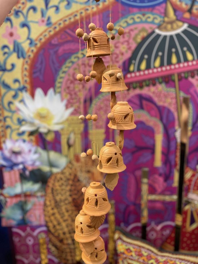 Bells Clay Wind Chimes-Brown/3 (copy)