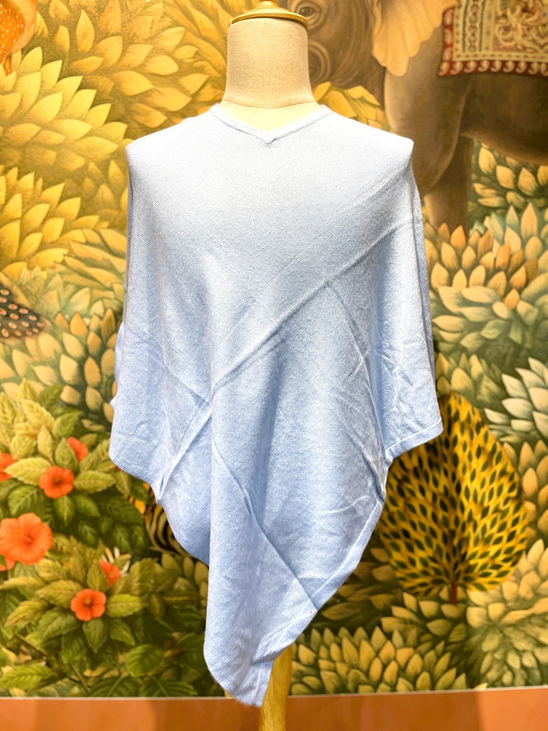 Free Size Poncho-Sky Blue