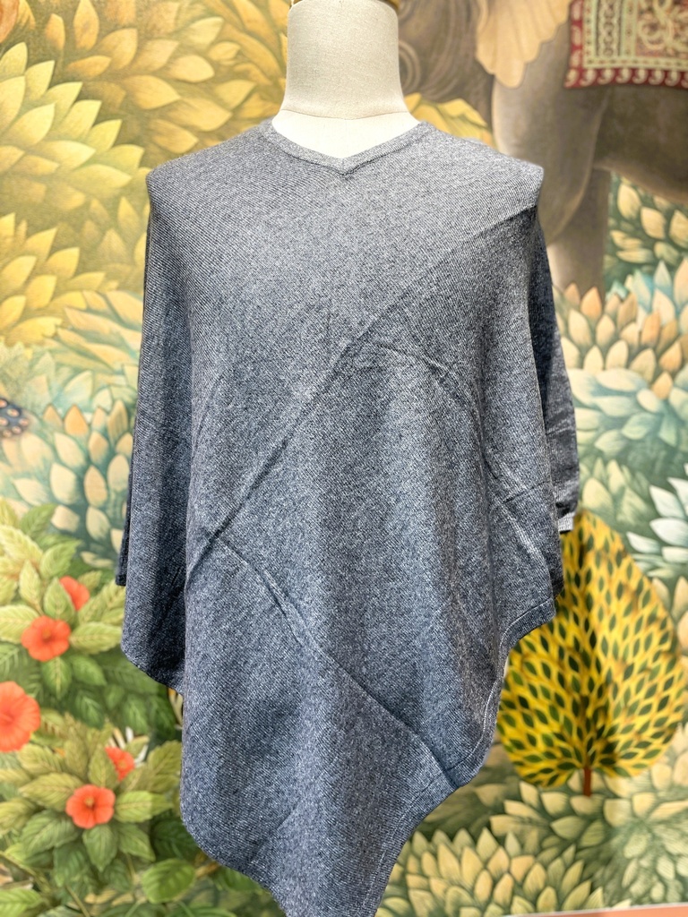 Free Size Poncho-Gray