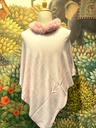 Cashmere Poncho w/Fur Trim Collar-L.PNK