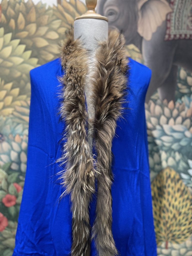 Natural Fur Capes-Blue