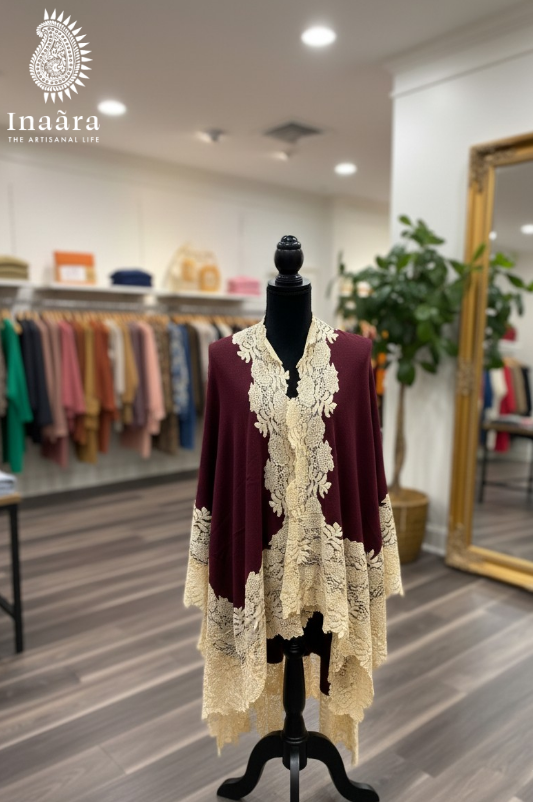 عباءة دانتيل – خمري