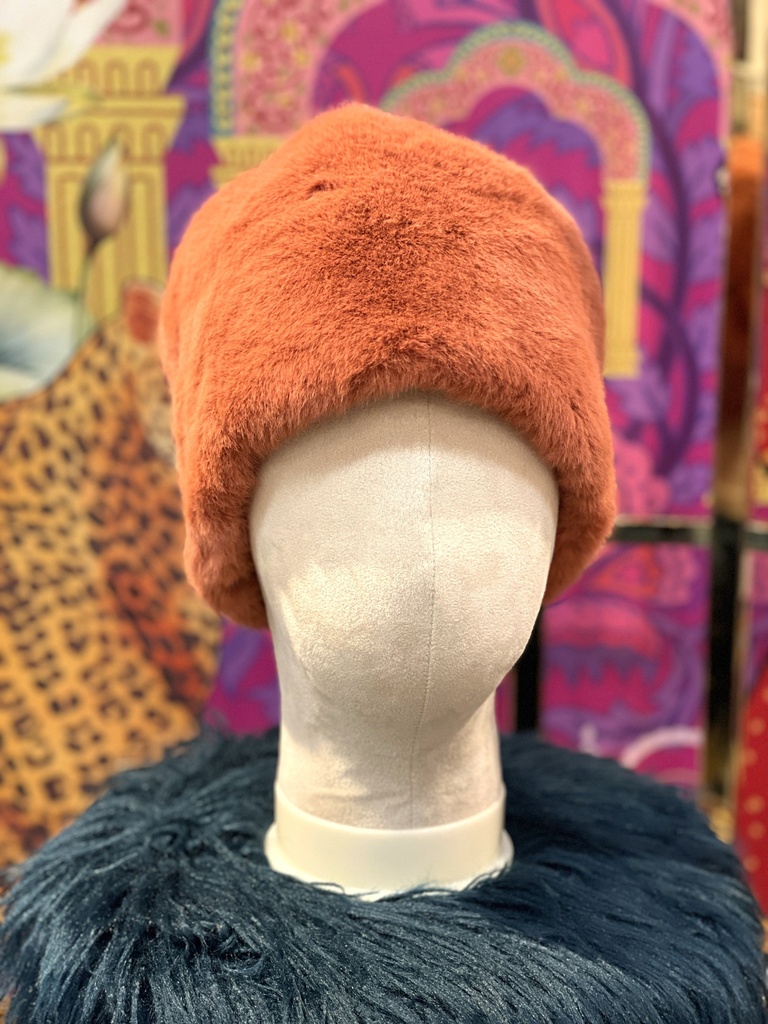 Winter Fur Hat-Coral