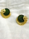 Raw Hunter Green Stone Earring