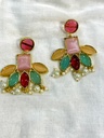 Tri-colored Stones Athena Earrings