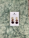 Black Onyx, Amethyst, Ruby Stone Earrings