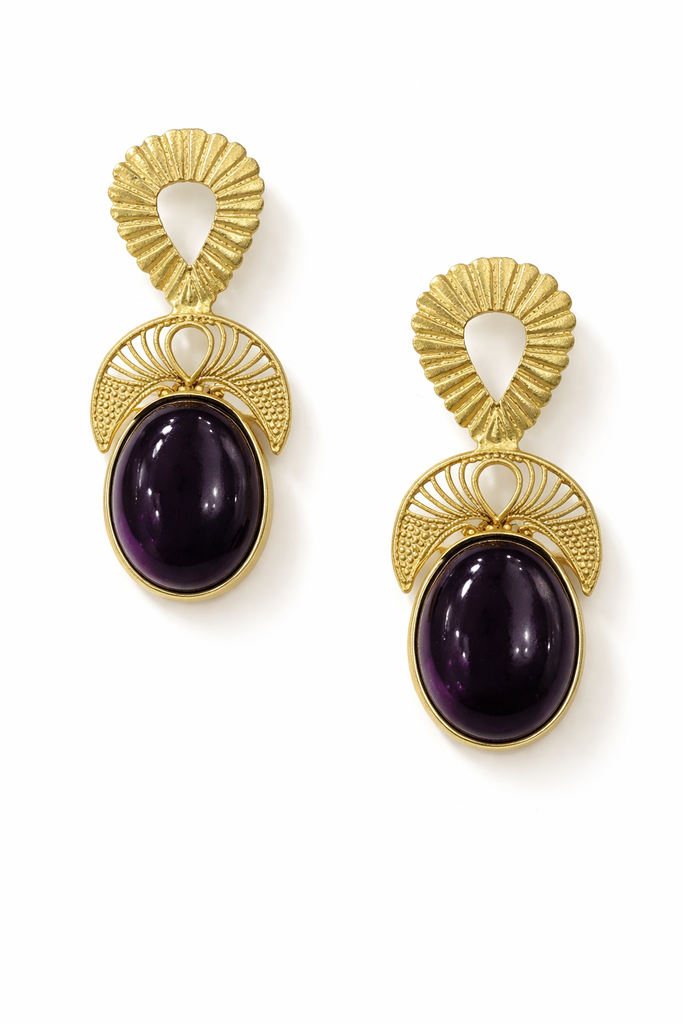 Gold Plated Jade Stone Fish Earrings (copy)