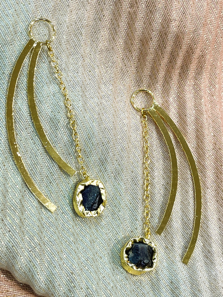 Raw Amethyst Stone Dangling Earrings