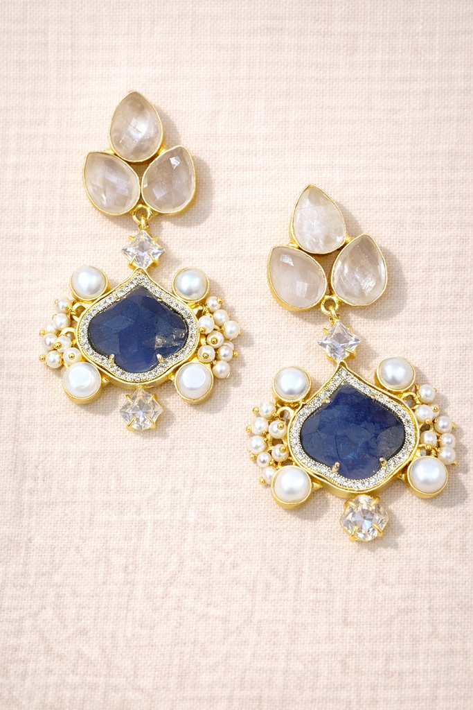 Stylized gemstone danglers